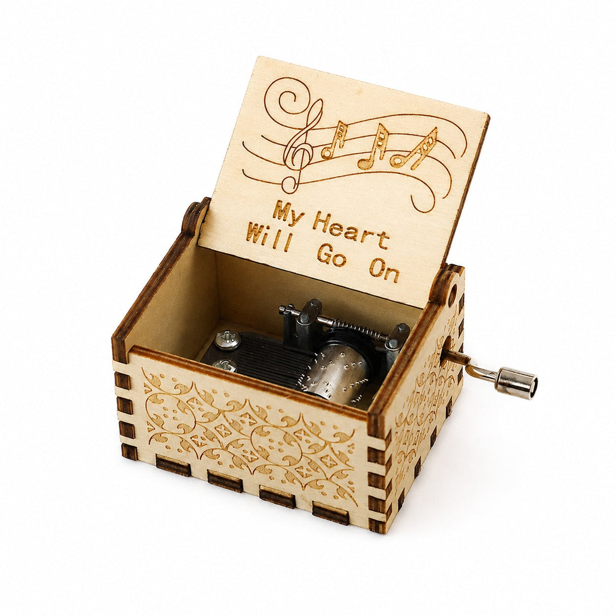 💛 Hand-Crank Wooden Music Box – A Little Gift With A Big Message