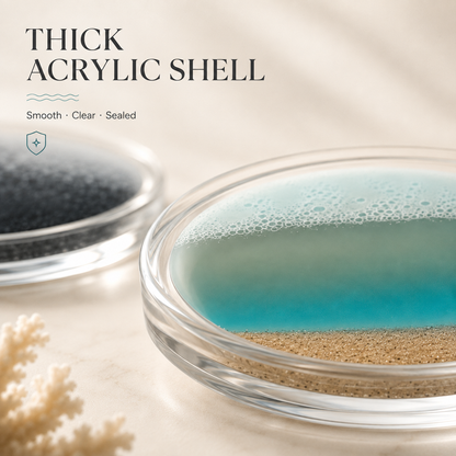 ✨ Handmade Liquid Sand Acrylic Coaster – Moving Ocean-Inspired Table Art
