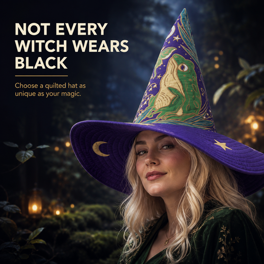 🧙‍♀️Quilted Patchwork Witch Hat – Choose Your Magical Pattern