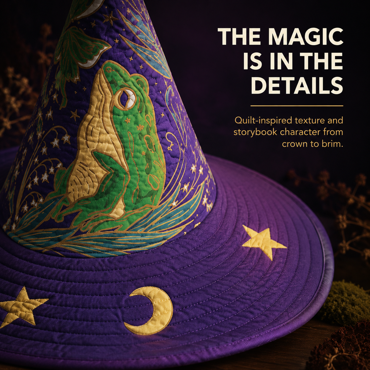 🧙‍♀️Quilted Patchwork Witch Hat – 🎁Choose Your Magical Pattern