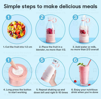 🍓 Portable Blender – Fresh Smoothies & Blended Drinks Wherever Your Day Goes