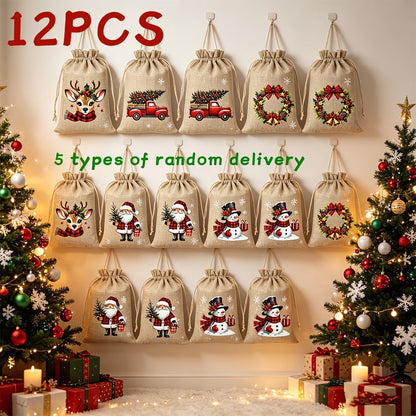 🎄 Christmas Drawstring Gift Bags – 5 Festive Styles for Small Gifts & Treats