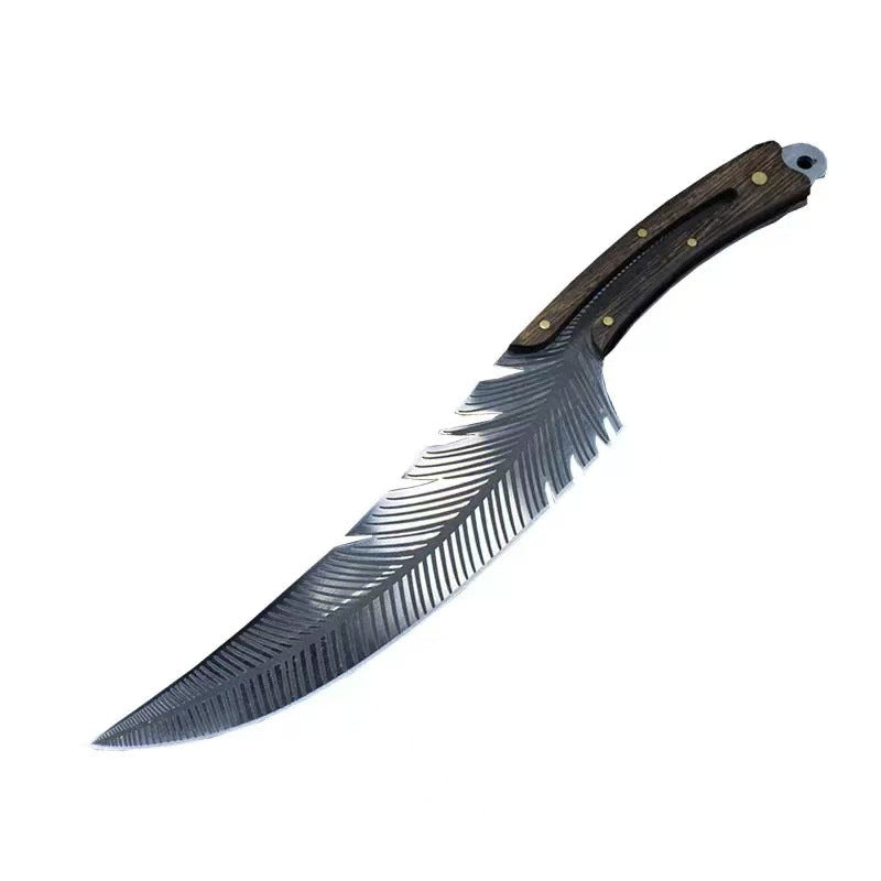 🪶 260g Feather-Inspired Curved Kitchen Knife – Full-Tang Rosewood Handle
