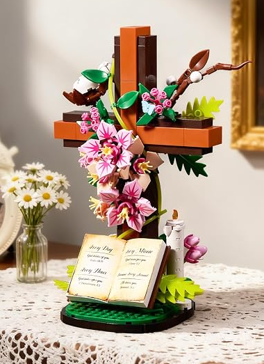 🌸✝️Jesus Cross Flower Building Set🎁