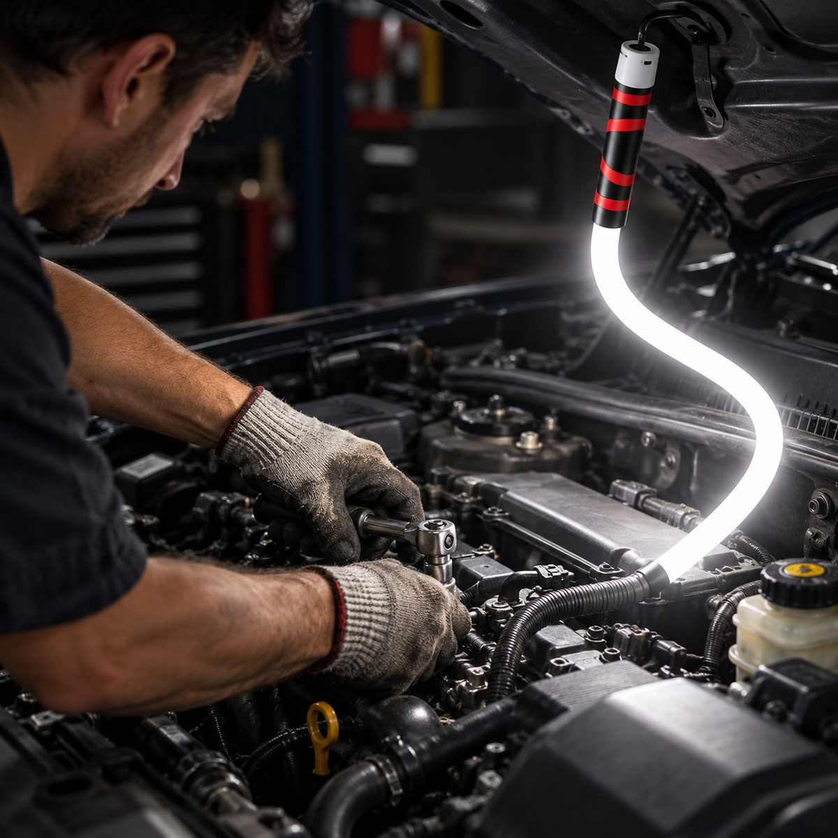 🔧 Bendable LED Work Light – Hands-Free Lighting for Tight, Dark Spaces