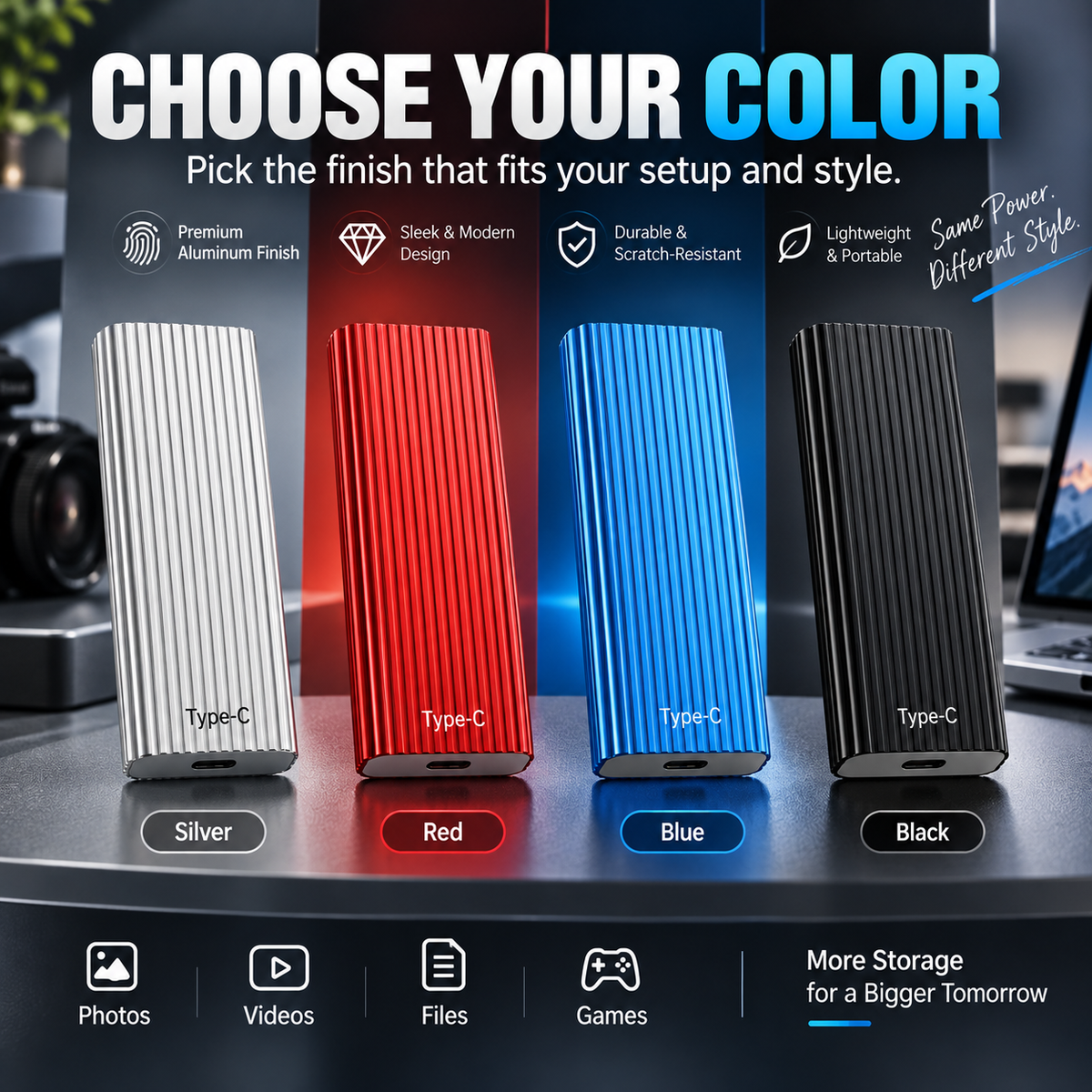 💾 16TB Portable Type-C Storage Drive – More Room for Photos, Videos & Files