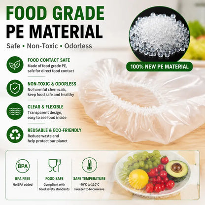 🥗🍽️100PCS Stretch Bowl Covers – Freshness Sealed, Waste Reduced