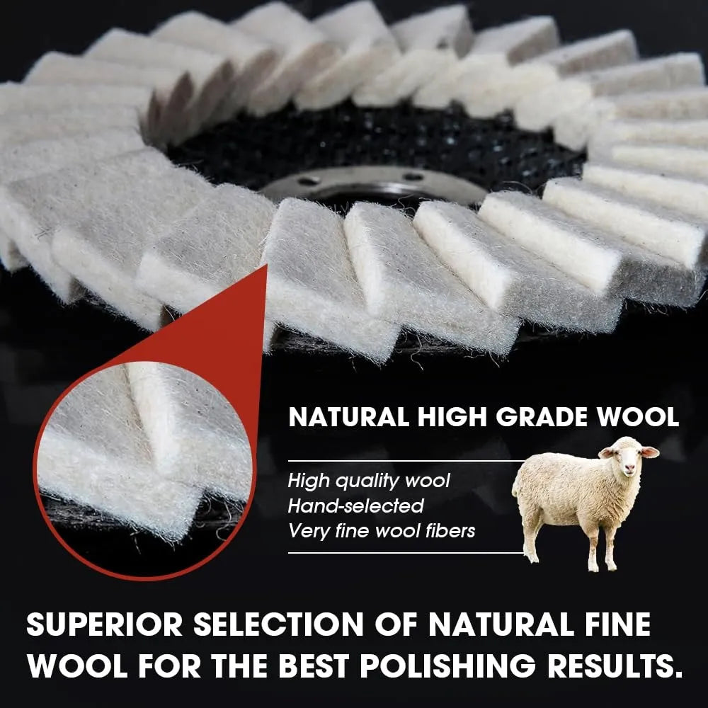 Premium Wool Felt Polishing Flap Disc for Angle Grinders - Mirror Finish Made Easy