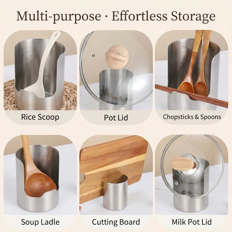 ✨Thickened Stainless Steel Utensil Organizer, Rust Resistant Easy to Clean