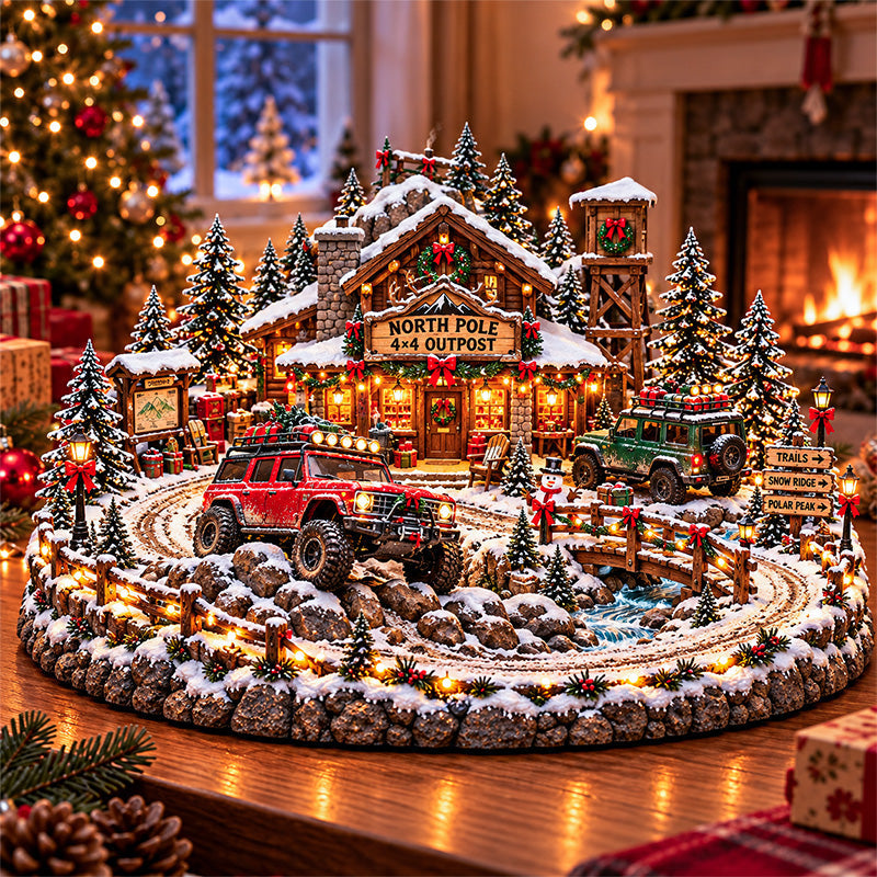 🚗🎄 Christmas Classic Gas Station Village™ – Lighted Vintage American Gas Station with Classic Cars