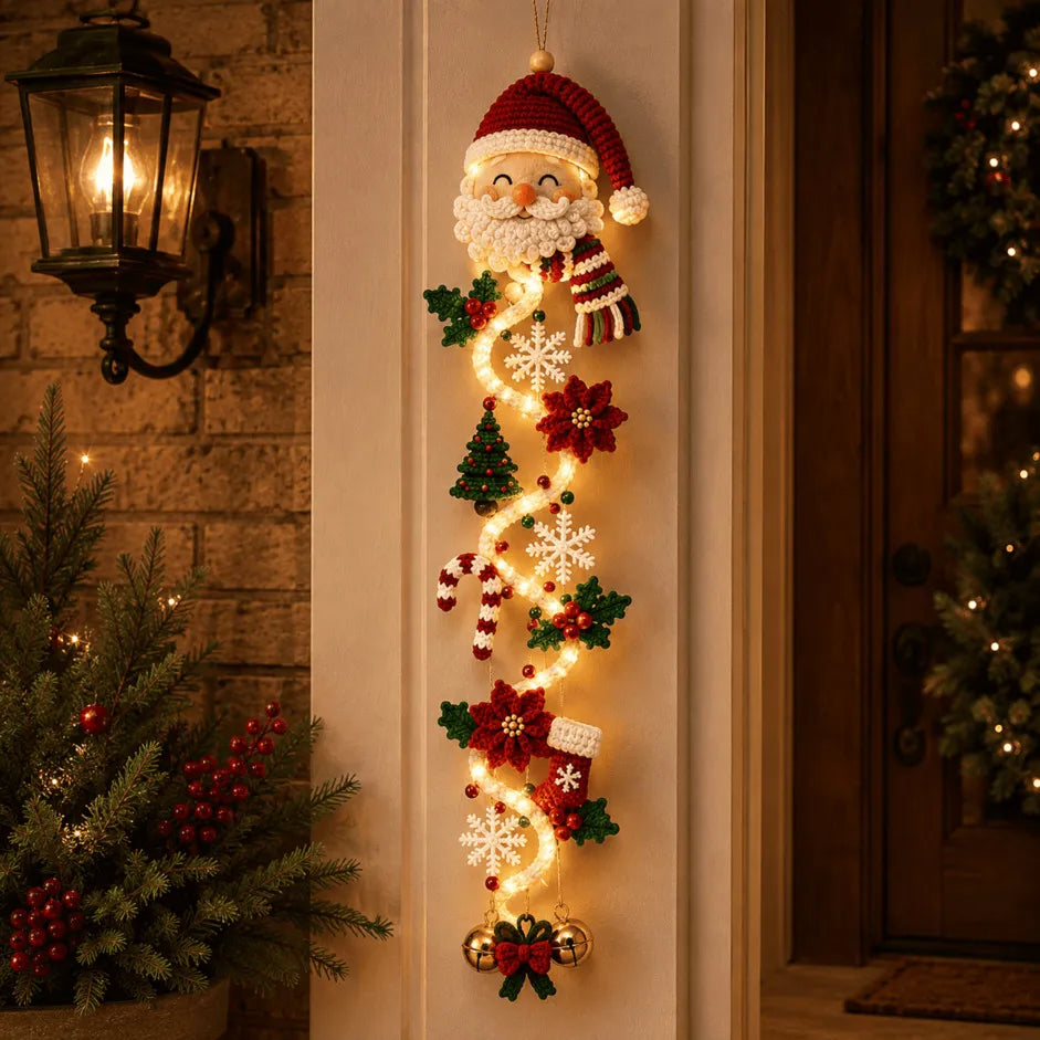 🎄✨ Light-Up Christmas Door Hanger – 6 Festive Holiday Designs