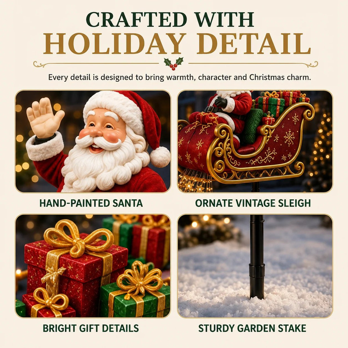 🎅2026 New Santa’s Flying Sleigh Gift Cascade – Solar Christmas Garden Light✨
