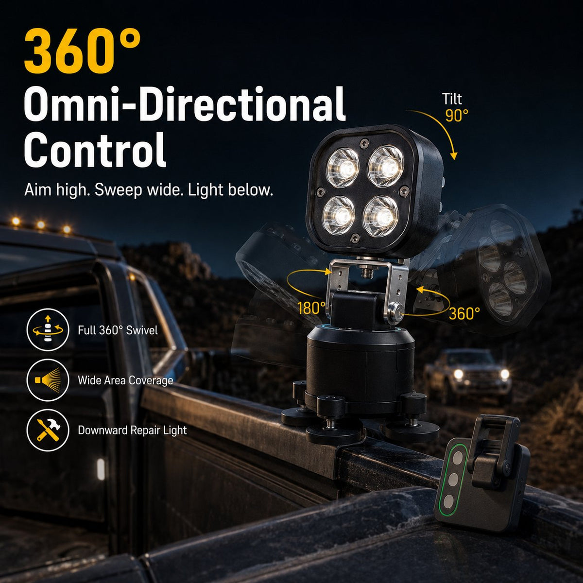 🚙 🔥Omni-Directional 360-degree rotation LED Pod Light