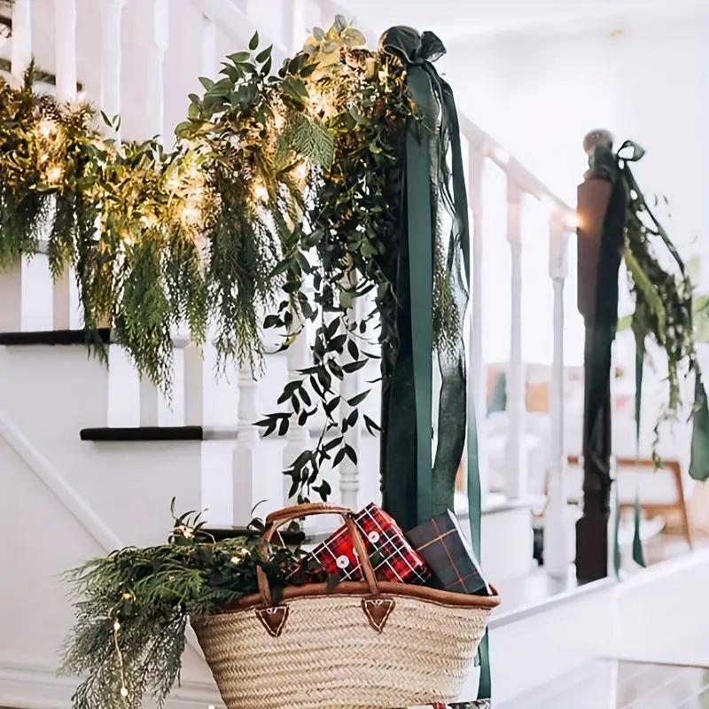 🎄Artificial Cedar Garland — 180cm Lush Greenery for Holiday Decorating
