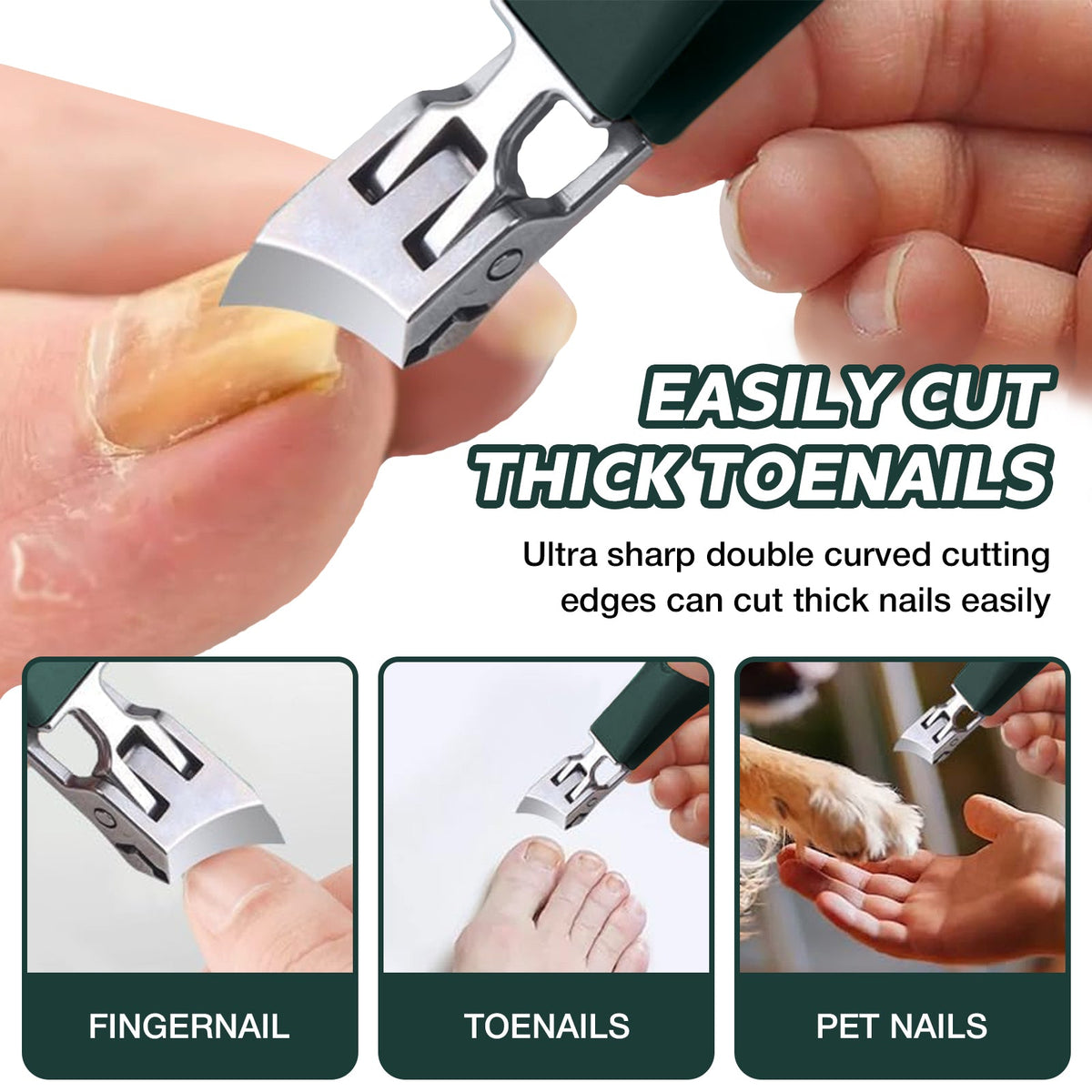 Wide-Jaw Slanted Nail Clippers – Easier Control for Every Trim