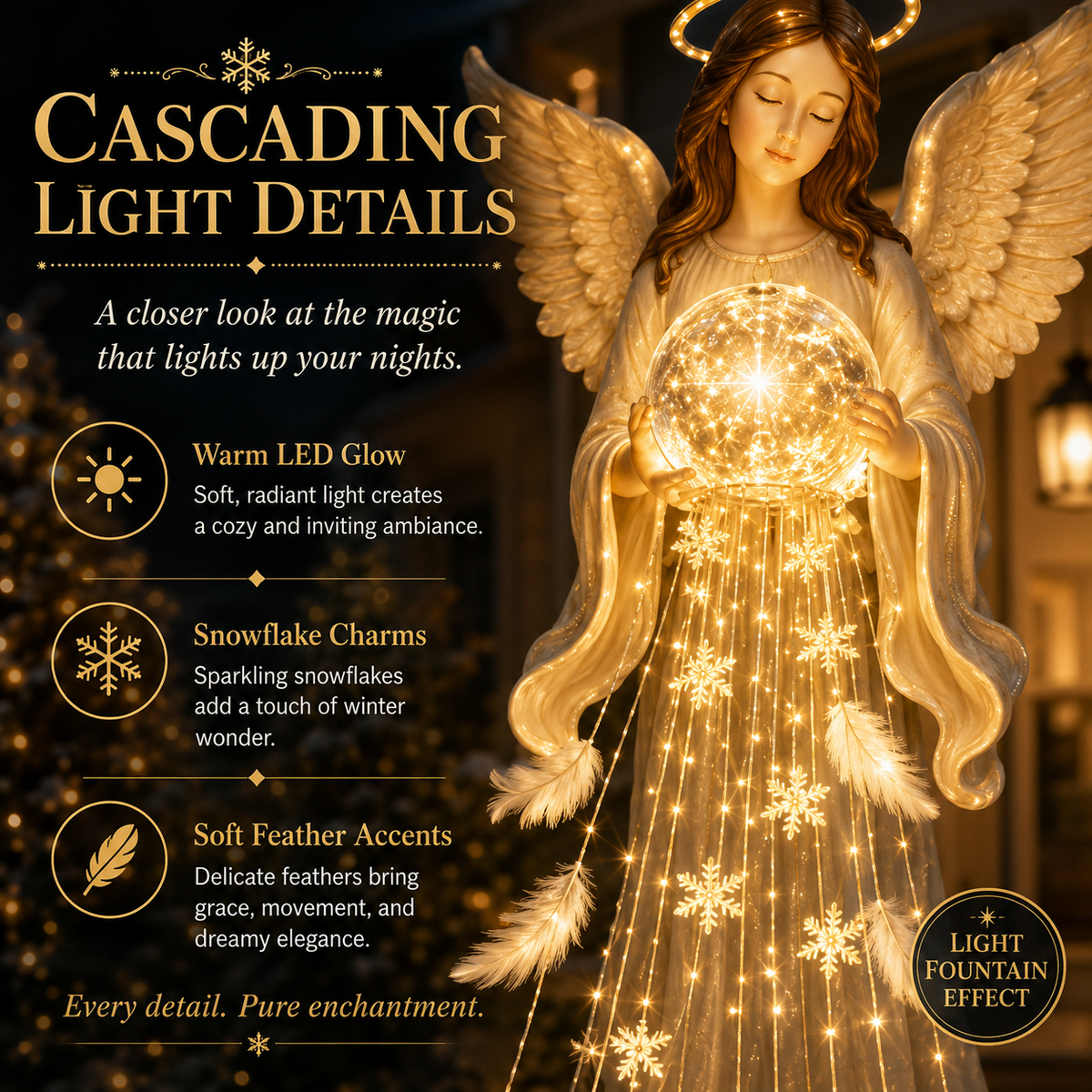 ✨ Angel Blessing Fountain– Solar Cascading Angel Garden Light