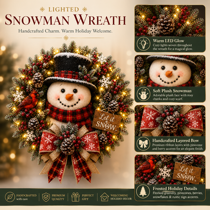 🔥Hot Sale 49% OFF -⛄ Snowman Glow Christmas Wreath