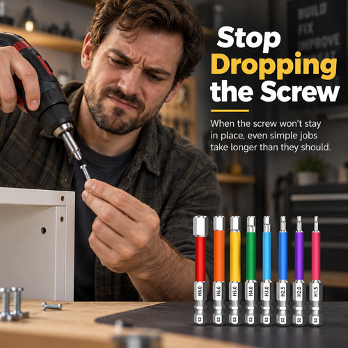 🧲Magnetic Hex Bit Set — 8 Sizes, Color-Coded, S2 Steel, 65mm
