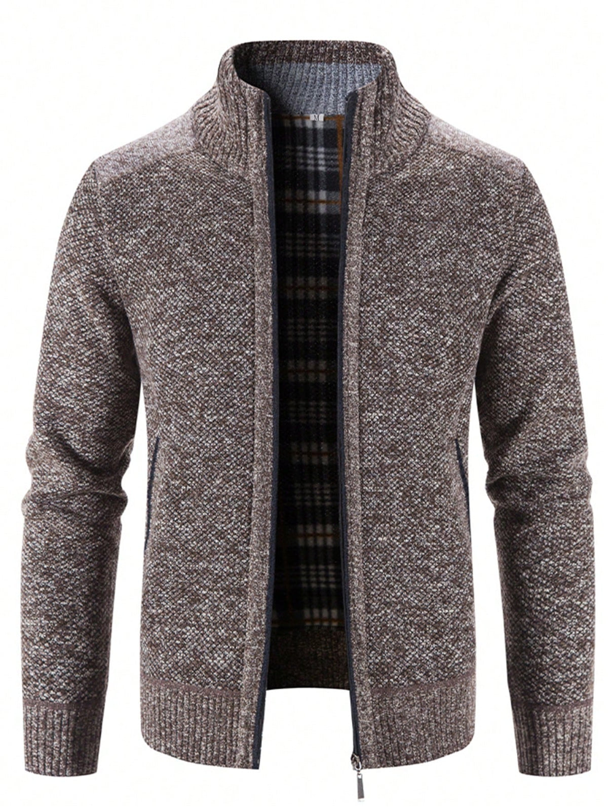 Men Zip Up Thermal Cardigan