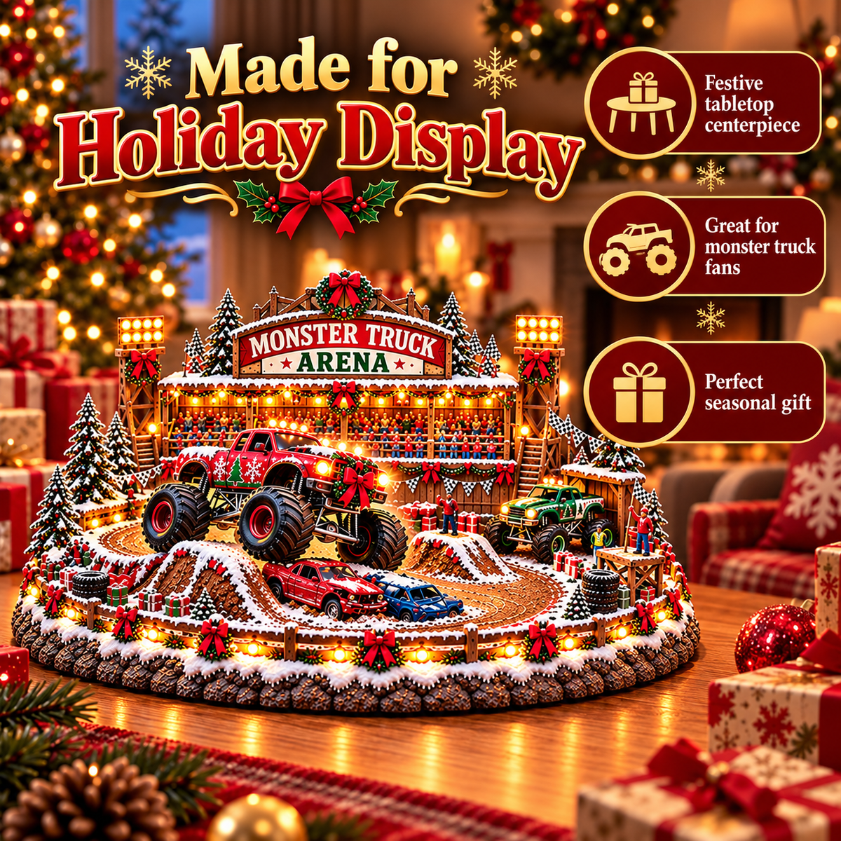 🚗🎄 Christmas Classic Gas Station Village™ – Lighted Vintage American Gas Station with Classic Cars