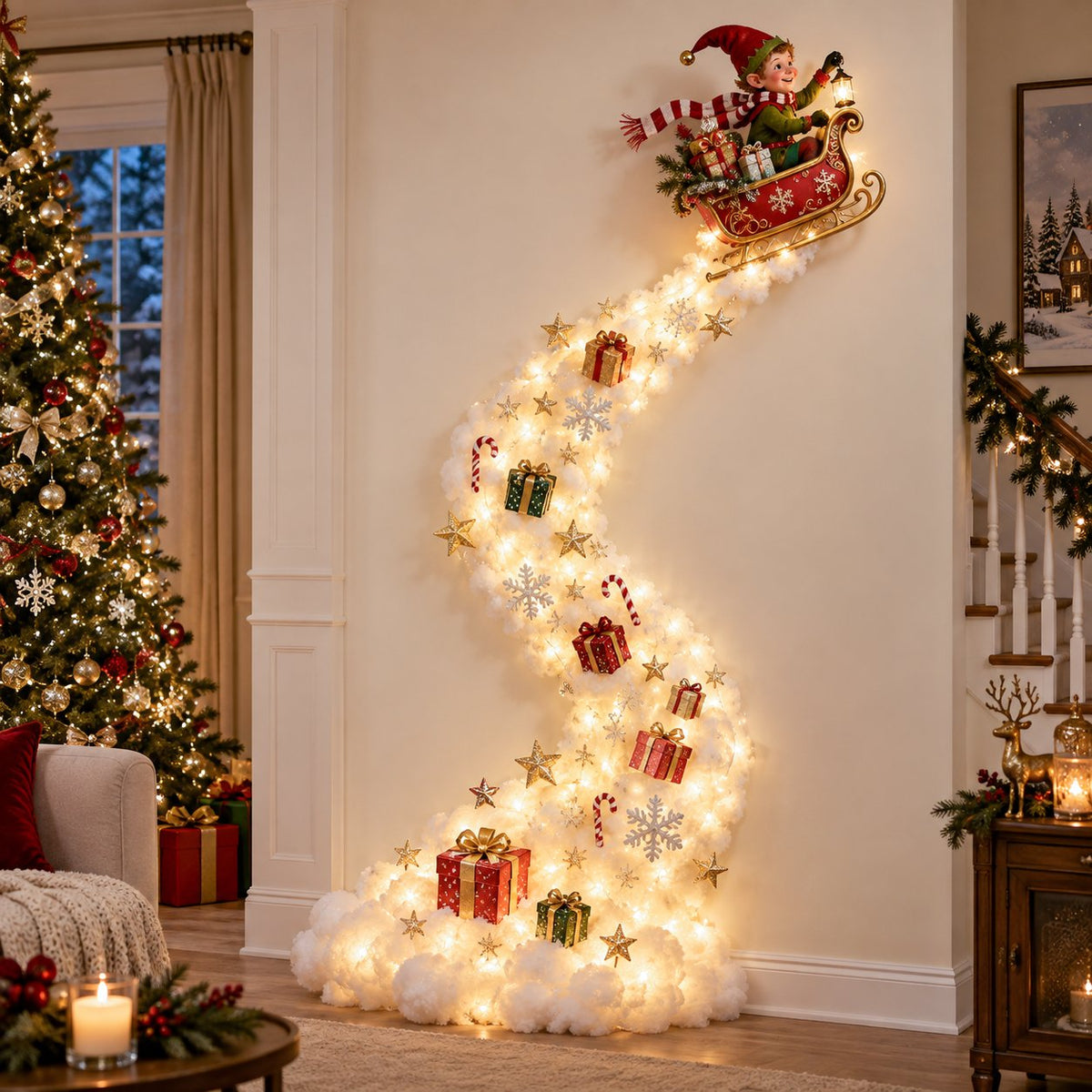 🎄 Christmas Hot Sale - 60% OFF✨ Christmas Magic Trail Wall Light - A Little Christmas Magic, Right on Your Wall