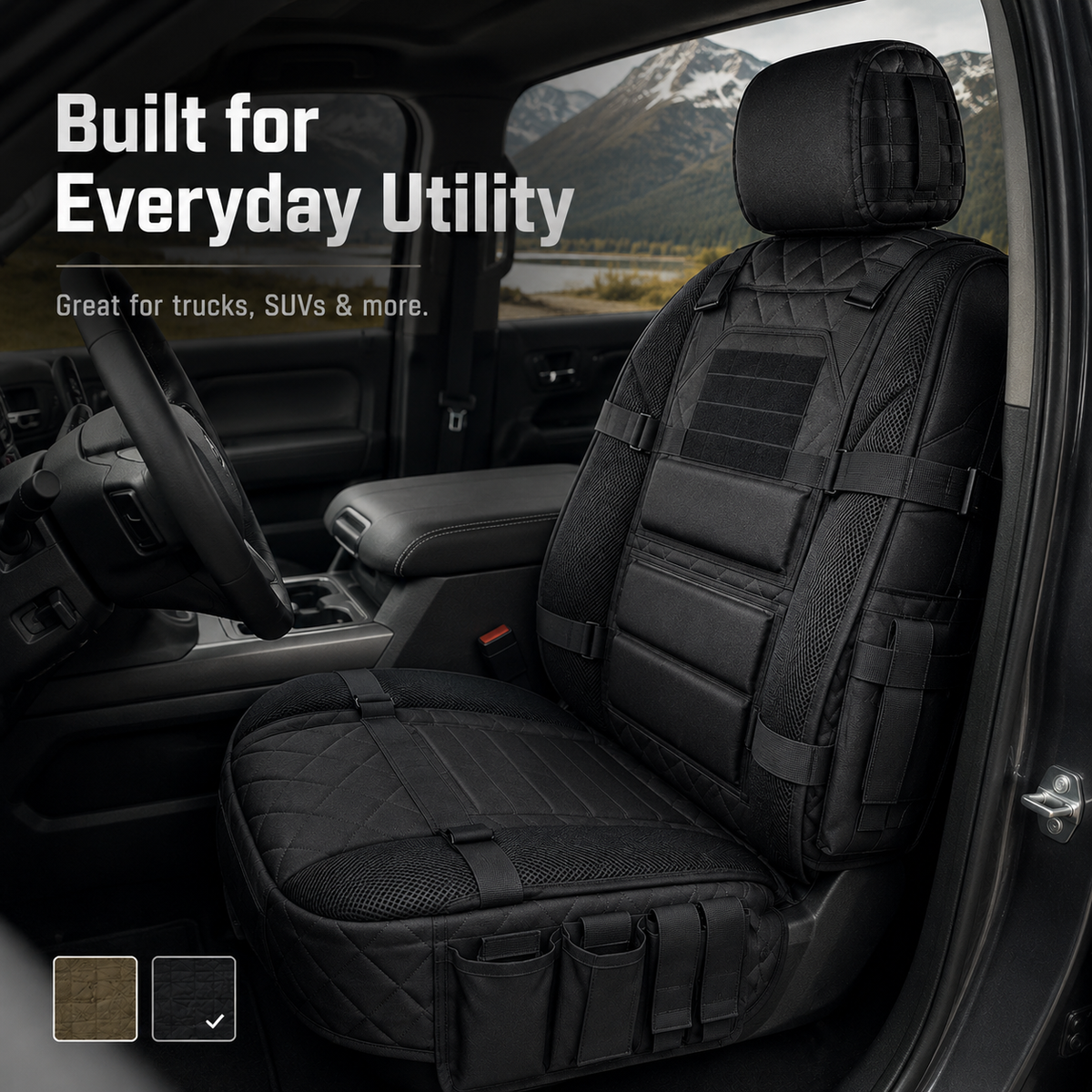 🚗 MOLLE Car Seat Organizer – Tactical Storage & Seat Back Protection