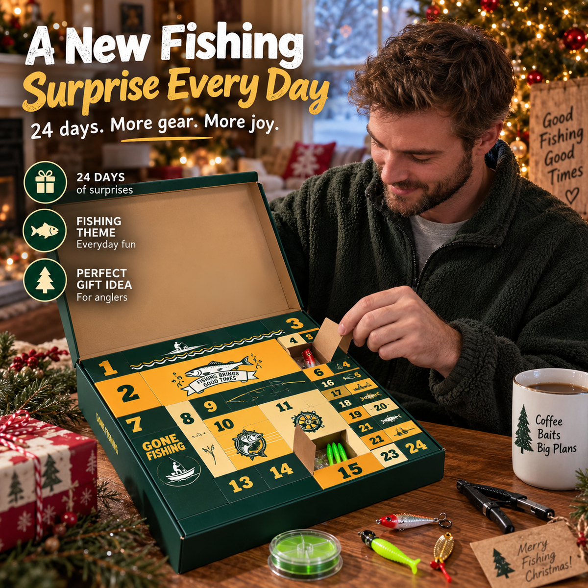 🎣Fishing Advent Calendar — 24 Days of Fishing Surprises for Anglers