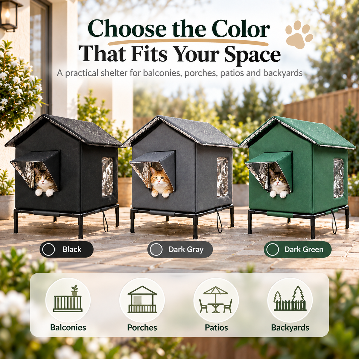 🐱 LIMITED-TIME 50% OFF! ✨ All-Weather Elevated Outdoor Cat House – Waterproof, Thermal Lining, Foldable