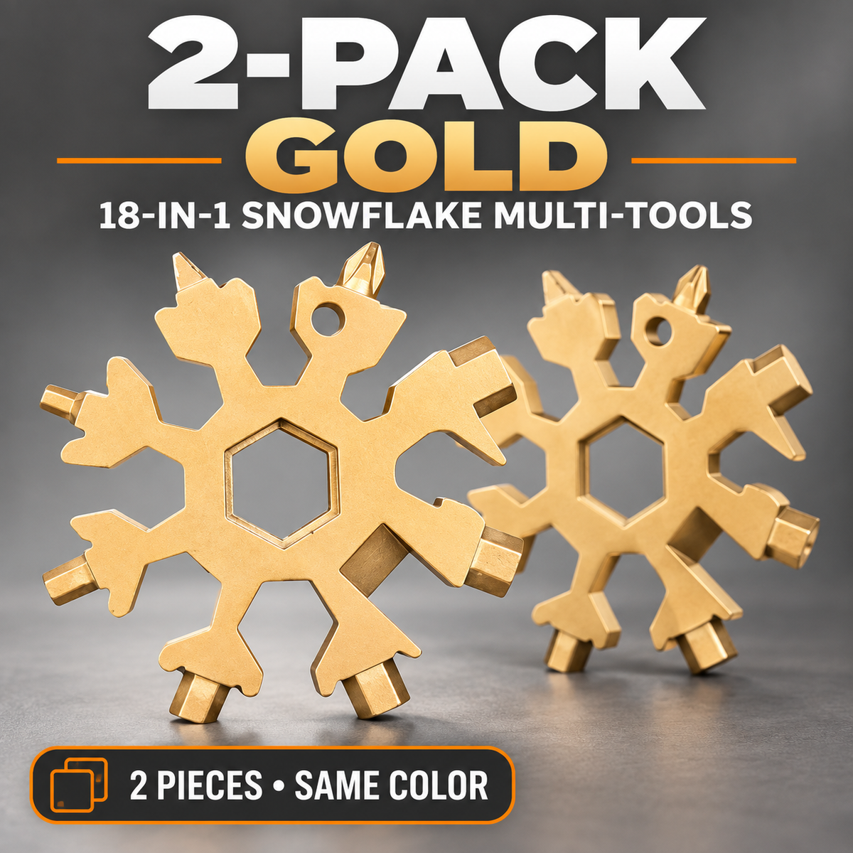 ❄️ 18-in-1 Snowflake Multi-Tool – Pocket-Sized Wrench, Screwdriver & EDC Tool