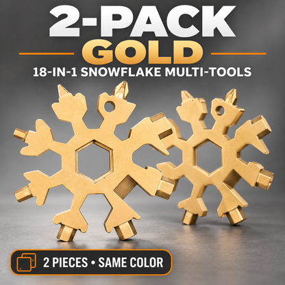 ❄️ 18-in-1 Snowflake Multi-Tool – Pocket-Sized Wrench, Screwdriver & EDC Tool