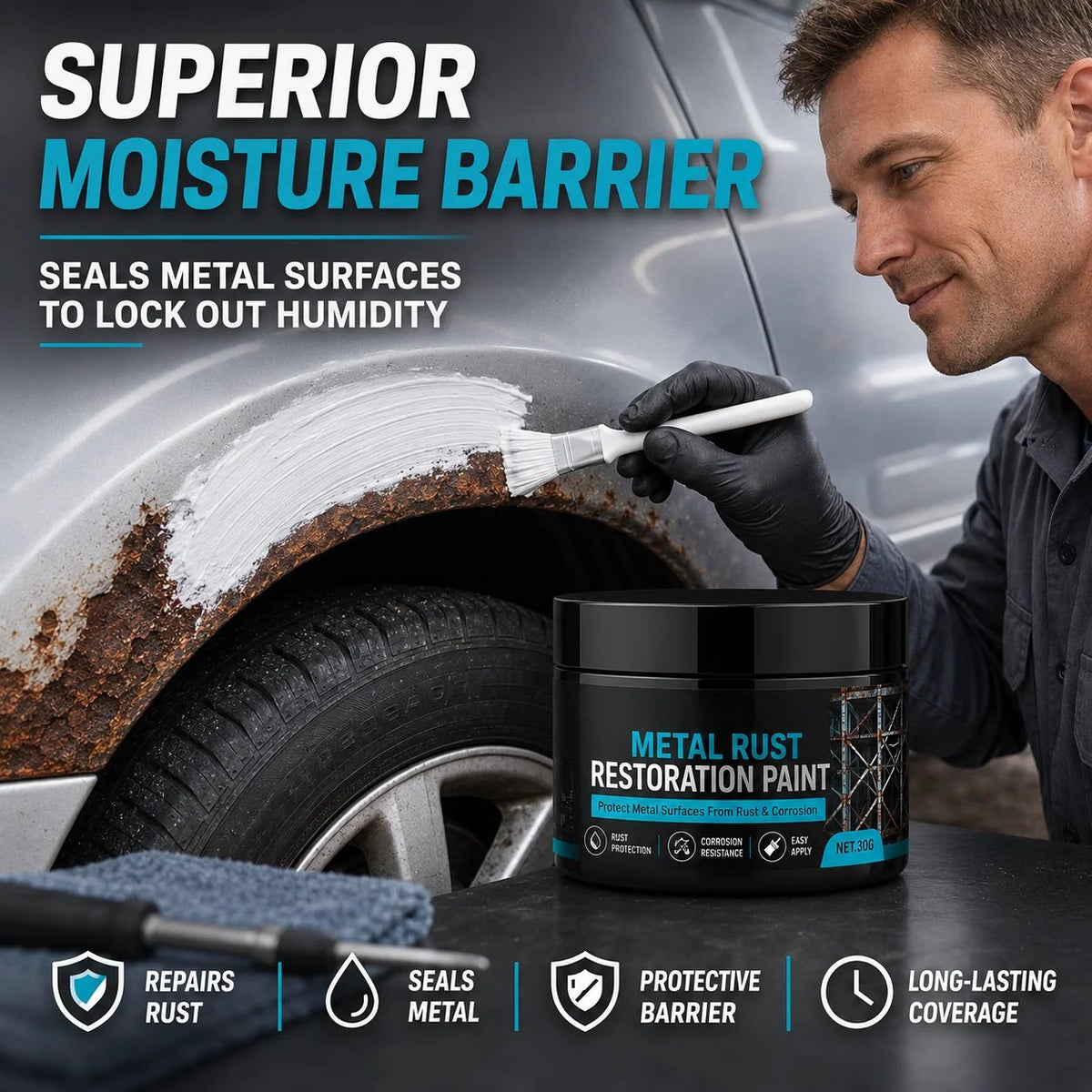 🔥Rust-Proof Repair Paste 🔥 Metal Rust Restoration Paint – Restore & Protect Rusty Metal Like New