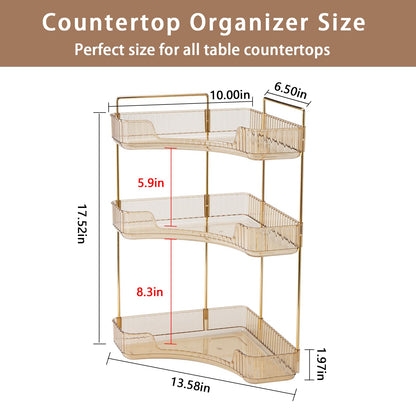 Multi-Tier Corner Countertop Organizer Rack