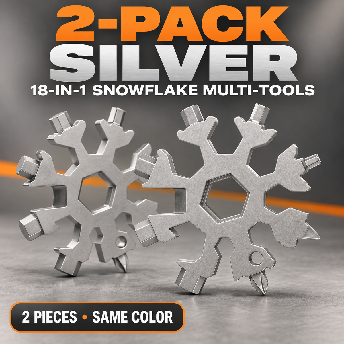 ❄️ 18-in-1 Snowflake Multi-Tool – Pocket-Sized Wrench, Screwdriver & EDC Tool