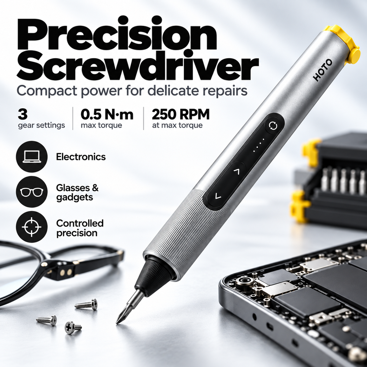 ⚡ 3-in-1 Modular Precision Tool System – Screwdriver, Mini Drill & Rotary Tool Setup