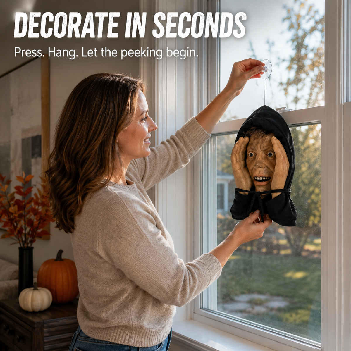 🤣👻Scary Peeper Freak Halloween Decoration – The Ultimate Window Prank! 🎃🧟‍♀️