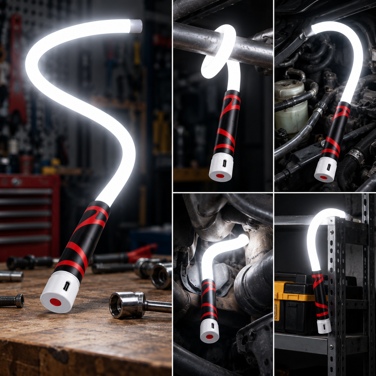 🔧 Bendable LED Work Light – Hands-Free Lighting for Tight, Dark Spaces