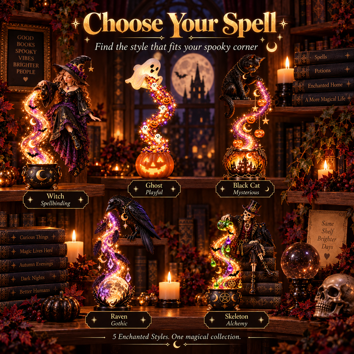 🧙 49% OFF | Witch Cascade Shelf Light – A Magical Glow for Halloween Night ✨