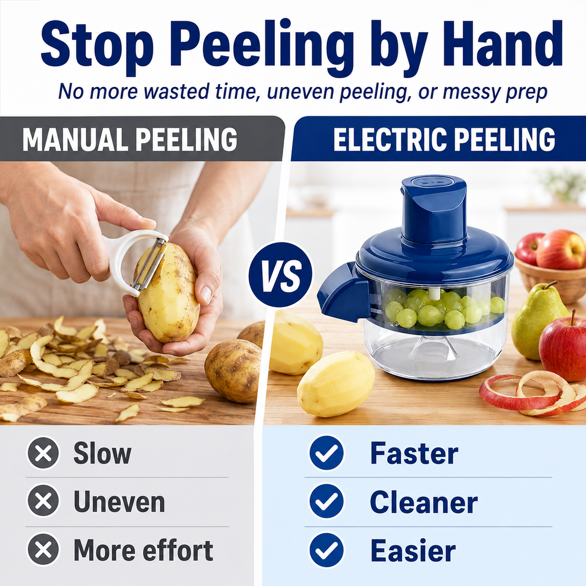 ⚡Electric Fruit & Vegetable Peeler - 50W 5-Blade Rechargeable Kitchen Tool