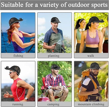 ☀️ Solar Fan Hat with USB Charging – Hands-Free Airflow for Hot Outdoor Days