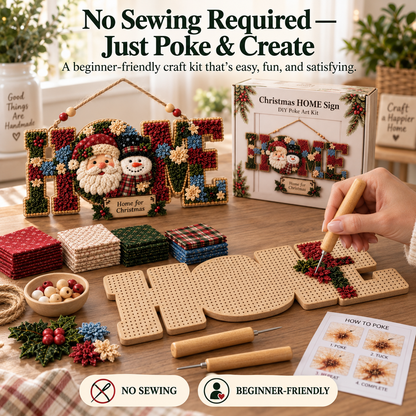 ✨ DIY Fabric Poke Art HOME Sign Kit — 5 Themed Styles, No-Sew Craft
