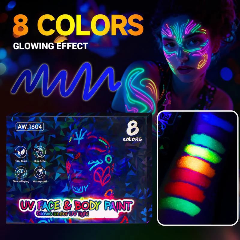 📢📢HOT SALE !!!✨UV Glow Face and Body Paint Markers Set