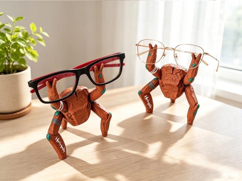 Stone Figurine-Style Ornaments, 3D-Printed Glasses/Pencil Holders