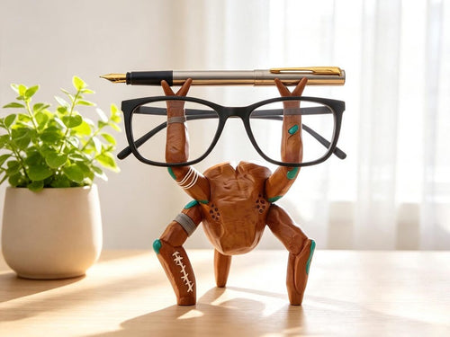 Stone Figurine-Style Ornaments, 3D-Printed Glasses/Pencil Holders