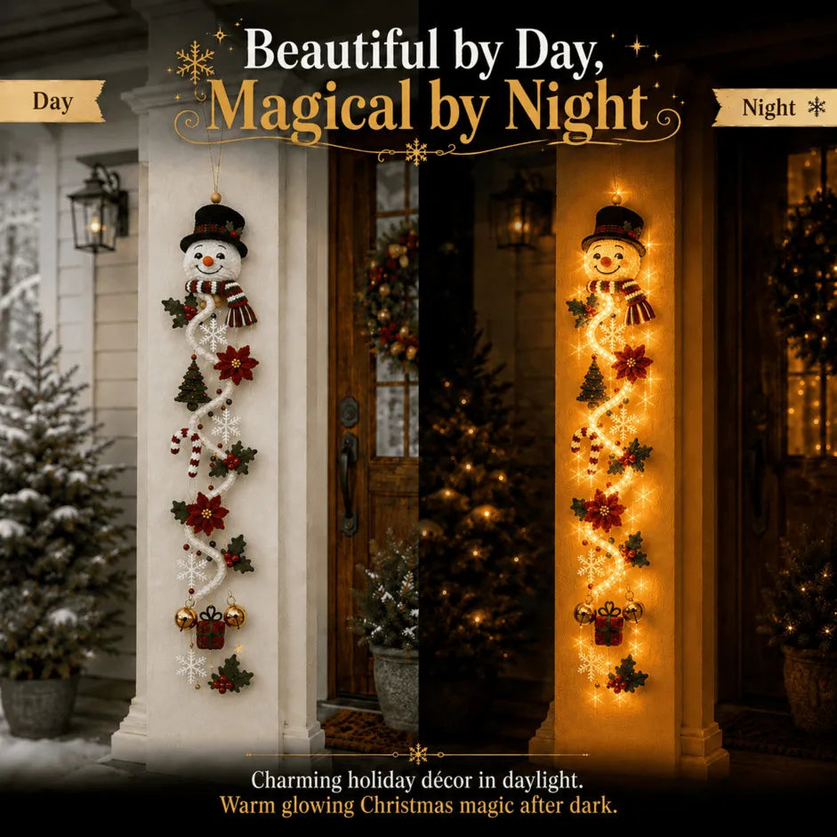 🎄✨ Light-Up Christmas Door Hanger – 6 Festive Holiday Designs