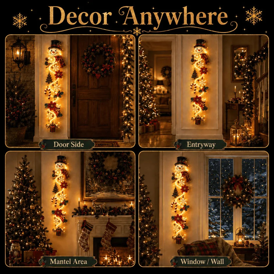 🎄✨ Light-Up Christmas Door Hanger – 6 Festive Holiday Designs