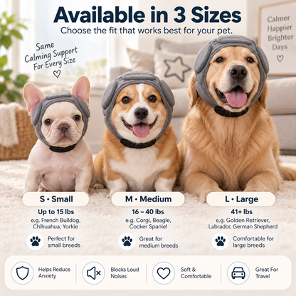 🐶 Soft Padded Dog Ear Comfort Wrap – Adjustable Head Cover for Storms, Grooming & Travel