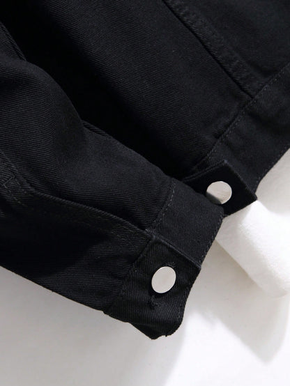 Men Flap Pocket Denim Jacket Without Tee