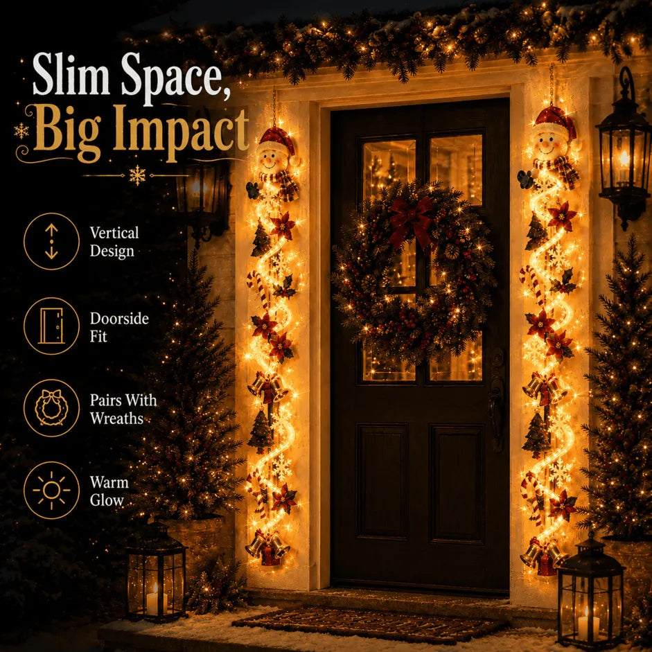 🎄✨ Light-Up Christmas Door Hanger – 6 Festive Holiday Designs