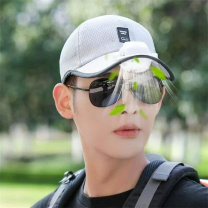 ☀️ Solar Fan Hat with USB Charging – Hands-Free Airflow for Hot Outdoor Days
