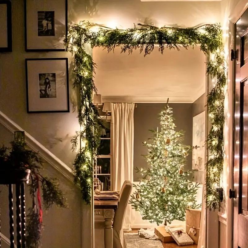 🎄Artificial Cedar Garland — 180cm Lush Greenery for Holiday Decorating